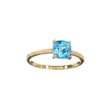 APP: 0.6k Fine Jewelry 14KT Gold, 1.26CT Topaz And Diamond Ring