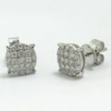*Fine Jewelry 14 kt. White Gold, 0.59CT Round Cut Diamond Earrings (Q 22-0038)