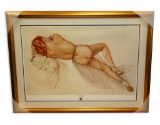 Alberto Vargas (Naked) Exquisitely Museum Framed & Matted Print