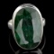 APP: 2.3k 16.32CT Oval Cut Green Sapphire and Sterling Silver Ring