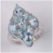 APP: 0.7k 3.55CT Blue And White Topaz 925 Sterling Silver Ring