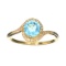 APP: 0.9k Fine Jewelry Designer Sebastian 14KT Gold, 1.27CT Round Cut Blue Topaz  And Diamond Ring