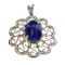 APP: 7.3k 14kt White Gold 21.16CT Oval Cut Cabochon Tanzanite Pendant