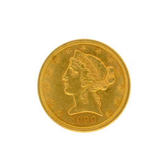 *1899 $5 Liberty Head Gold Coin (DF)