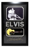 Rare Plate Signed Elvis Presley Photo With Guitar -PNR-