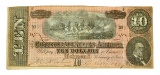 Nice 1864 $10 Confederate Note