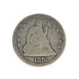 1876 Liberty Seated Quarter Dollar Coin