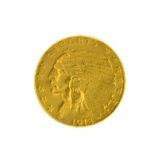 1913 $2.50 Indian Head Gold Coin