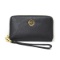 Brand New Michael Kors Fulton Black Large Flat MF Phone Leather Wristlet Case