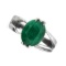 APP: 1.2k Fine Jewelry Designer Sebastian 4.22CT Oval Cut Emerald and Sterling Silver Ring
