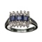 Fine Jewelry Designer Sebastian 1.00CT Blue Sapphire And Topaz  Platinum Over Sterling Silver Ring