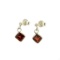 Garnet and Sterling Silver Earrings