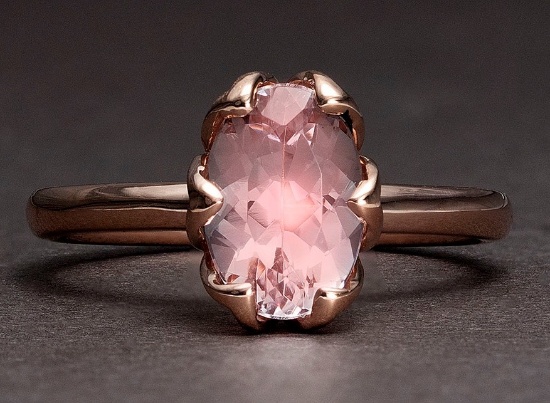 APP: 1.8k *Fine Jewelry 14 kt. Rose Gold, 1.75CT Oval Cut Morganite Engagement Ring