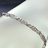 APP: 2.9k Fine Jewelry *14 KT White Gold, 0.50CT Round Brilliant Cut Diamond Bracelet (VGN A-307)