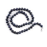 APP: 1.3k 18'' Black Pearl Strand with Sterling Silver Clasp Necklace