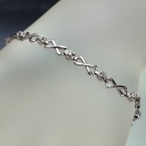 APP: 2.3k *Fine Jewelry 14 KT White Gold, 0.26CT Round Brilliant Cut Diamond Bracelet (VGN A-308)