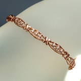 APP: 2.9k *Fine Jewelry 14 KT Rose Gold, 0.50CT Round Brilliant Cut Diamond Bracelet (VGN A-307)