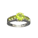 APP: 0.5k Fine Jewelry 2.60CT Peridot And Sterling Silver Ring