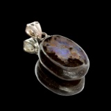 14.75CT Boulder Opal Sterling Silver Pendant