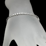 APP: 5.8k *Fine Jewelry 14 kt. White Gold, Custom Made, 2.00CT Round Brilliant Cut Diamond Bracelet