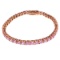 Fancy French Cubic Zirconia And Rose Gold Over Sterling Silver Bracelet