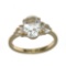 APP: 1.8k Fine Jewelry Designer Sebastian 14 KT Gold, 2.30CT Blue Aquamarine And White Sapphire Ring