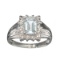 APP: 0.7k Fine Jewelry Designer Sebastian, 0.98CT Aquamarine And White Topaz Sterling Silver Ring
