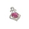 APP: 1k Fine Jewelry 3.00CT Oval Cut Ruby /White Sapphire And Sterling Silver Pendant