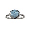 APP: 0.5k Fine Jewelry 0.30CT Round Cut Blue Topaz And Platinum Over Sterling Silver Ring