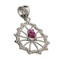 APP: 0.9k 0.30CT Pear Cut Ruby And Platinum Over Sterling Silver Pendant