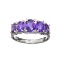 APP: 0.9k Fine Jewelry 2.25CT Oval Cut Purple Amethyst Quartz And Platinum Over Sterling Silver Ring