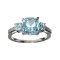 APP: 0.9k Fine Jewelry 3.00CT Blue And Colorless Topaz Platinum Over Sterling Silver Ring