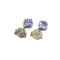 APP: 0.8k Fine Jewelry 0.51CT Round Cut Tanzanite And Platinum Over Sterling Silver Earrings