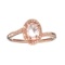 Designer Sebastian 14 KT Rose Gold, Oval Cut Morganite and 0.06CT Round Brilliant Cut Diamond Ring