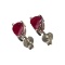 APP: 0.6k Fine Jewelry 1.00CT Pear Cut Ruby And Platinum Over Sterling Silver Earrings