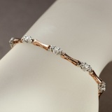 APP: 4.2k *Fine Jewelry 14 KT Two Tone Gold, 1.00CT Round Brilliant Cut Diamond Bracelet (VGN A-302)