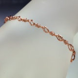 APP: 2.3k *14 KT Rose Gold, 0.22CT Round Brilliant Cut Diamond Bracelet (VGN A-305)