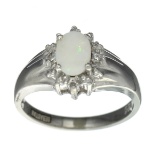 APP: 0.5k Fine Jewelry, 0.46CT Opal And White Topaz Sterling Silver Ring