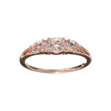 Designer Sebastian 14 KT Rose Gold, 0.73CT Morganite and 0.01CT Round Brilliant Cut Diamond Ring