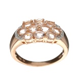 APP: 0.9k Fine Jewelry 1.30CT Oval Cut Morganite And  Sterling Silver Plated Rose Gold Ring