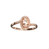APP: 1.3k Fine Jewelry Designer Sebastian 14 KT Rose Gold, 0.87CT Morganite And Diamond Ring