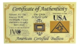 One Grain .9999 Fine 24 Karat Gold American Certified Bullion Bar