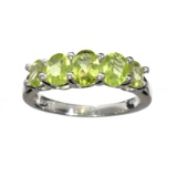 APP: 0.9k Fine Jewelry 1.50CT Oval Cut Green Peridot And Platinum Over Sterling Silver Ring