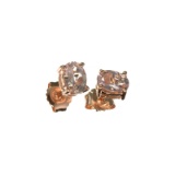 APP: 1k Fine Jewelry 1.70CT Oval Cut Morganite Over Sterling Silver Rose Gold Earrings