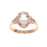 APP: 1.4k Fine Jewelry 14 KT Gold, 1.65CT Oval Cut Morganite Ring