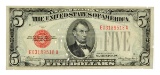 1928 $5 U.S. Red Seal Note