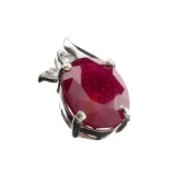 APP: 1.1k Fine Jewelry 4.47CT Ruby And Sterling Silver Pendant