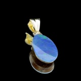 2.40CT Boulder Opal and Sterling Silver Pendant