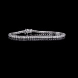 *Fine Jewelry 18 kt. White Gold, Custom Made 3.02CT Round Brilliant Cut Diamond Tennis Bracelet