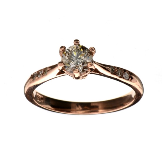 APP: 6.3k Fine Jewelry 14 kt. Rose Gold, 0.56CT Round Cut Diamond Ring
